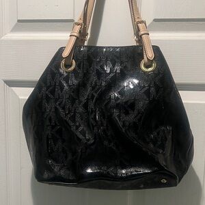 Michael Kors Glossy Black Shoulder Bag